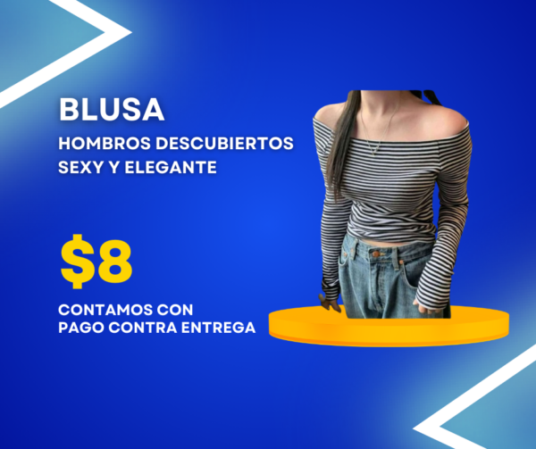 Camisa de hombros descubiertos, sexy y elegante