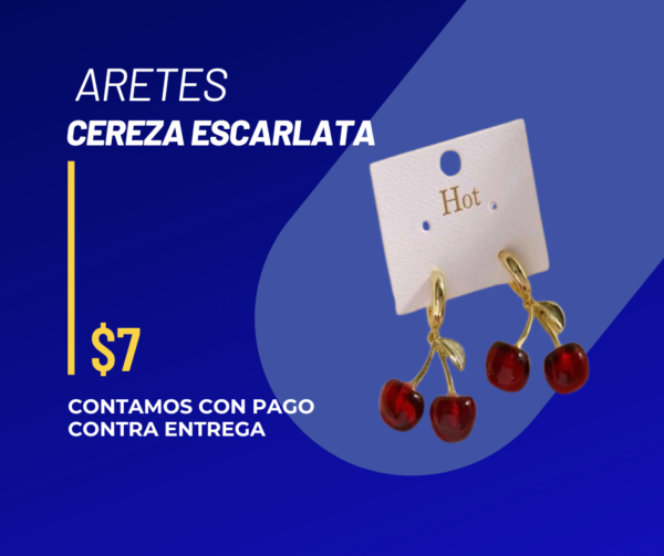 Aretes con forma de cereza