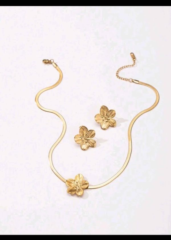 Set flor y trebol en acero inoxidable - Image 2