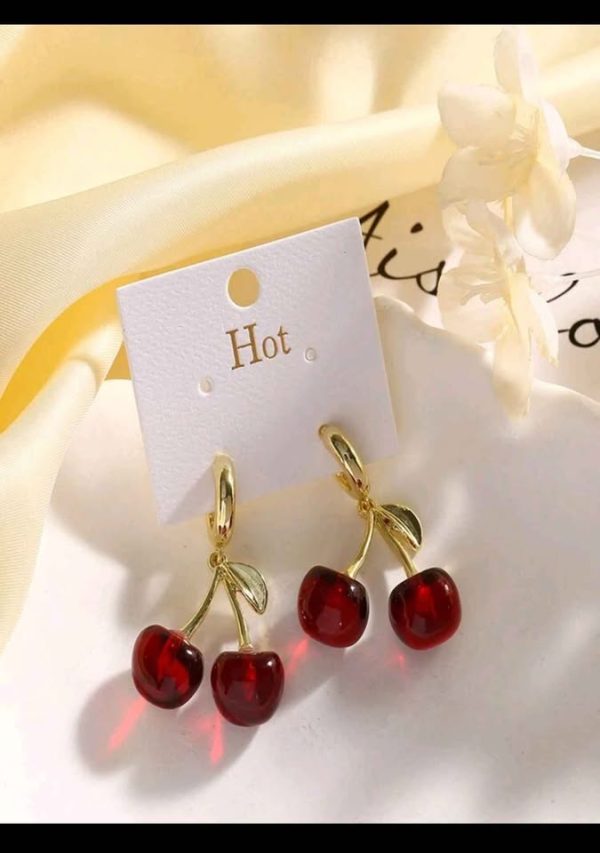 Aretes con forma de cereza - Image 2